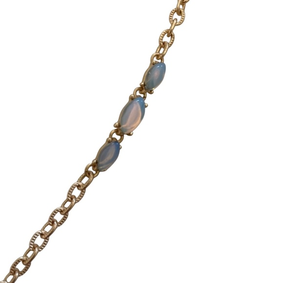 Gold and Blue Floral Necklace - Picture 4 of 6